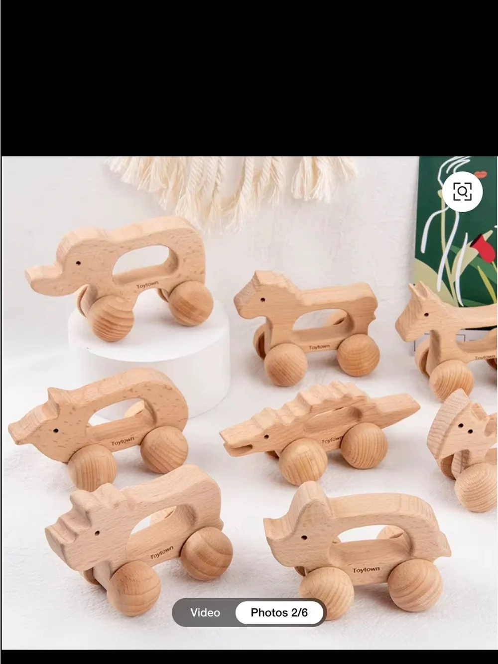 Natural Wood Rattler Horse Toy